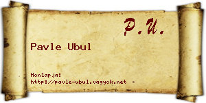 Pavle Ubul névjegykártya